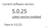Current software version and Latest version installed status