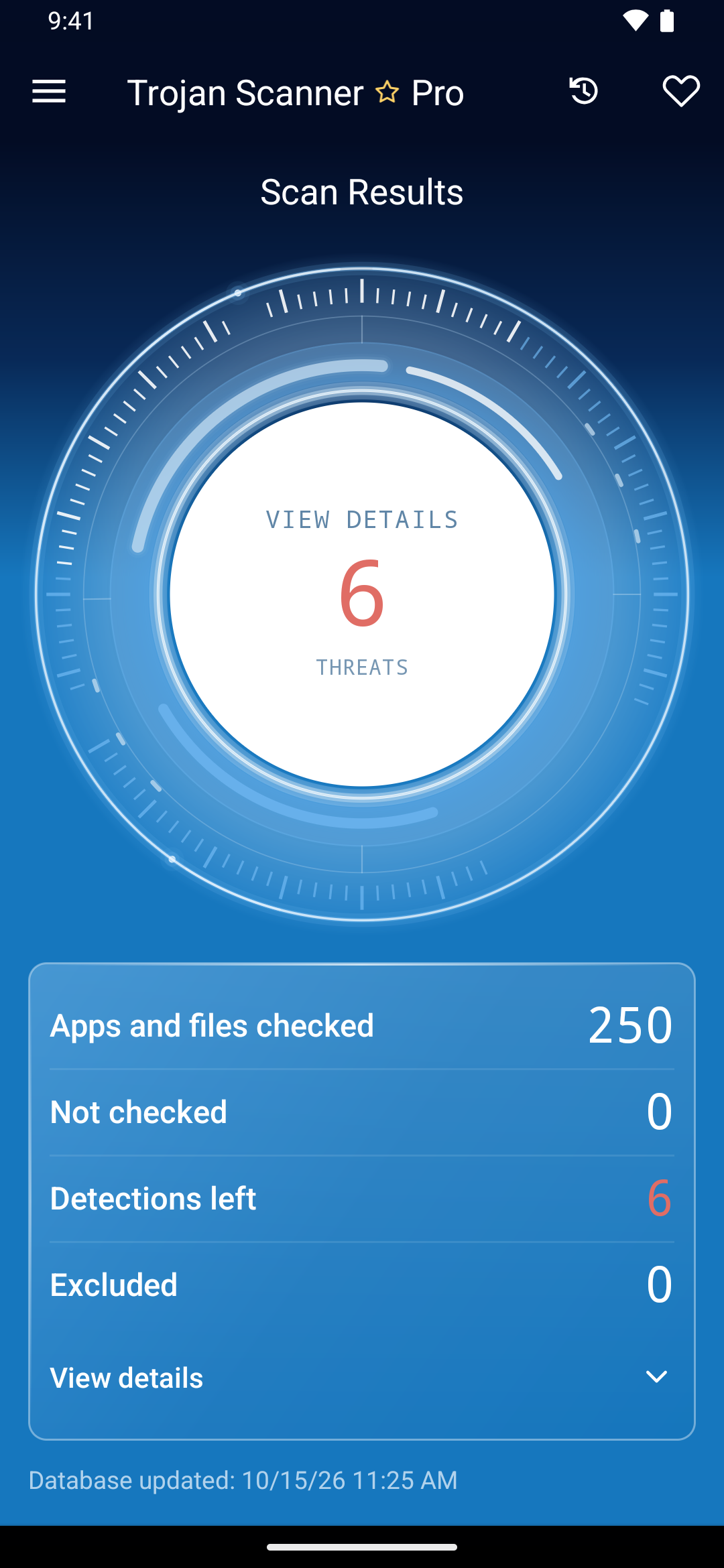 Trojan Scanner Pro showing detections from harmless test samples