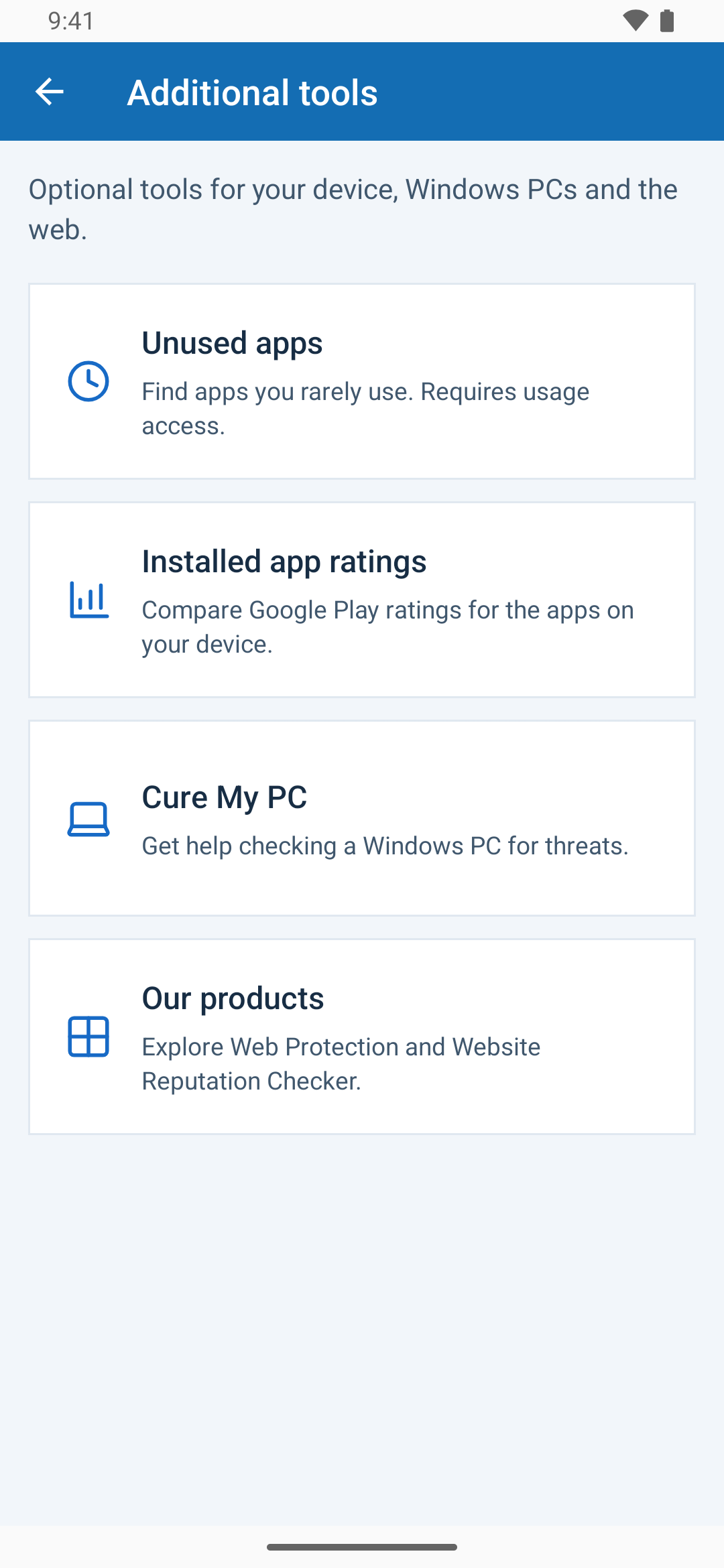 Additional tools in Trojan Scanner with the Unused apps entry
